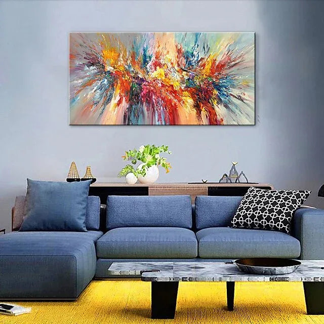 Explosive Color Burst-Abstract Color Energy Hand-Painted Texture Wall Art