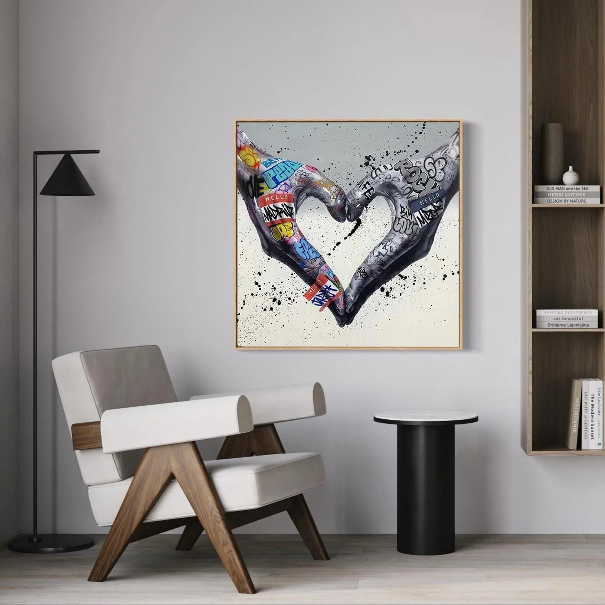 Graffiti Hands Heart Shape Art - Graffiti Hands Love Abstract Wall Art
