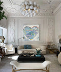 Multilingual Love Heart Abstract Painting – Inspiring Wall Art Decor