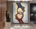 Interlocked Minds-Modern Abstract Consciousness Blending Ring Texture Wall Art