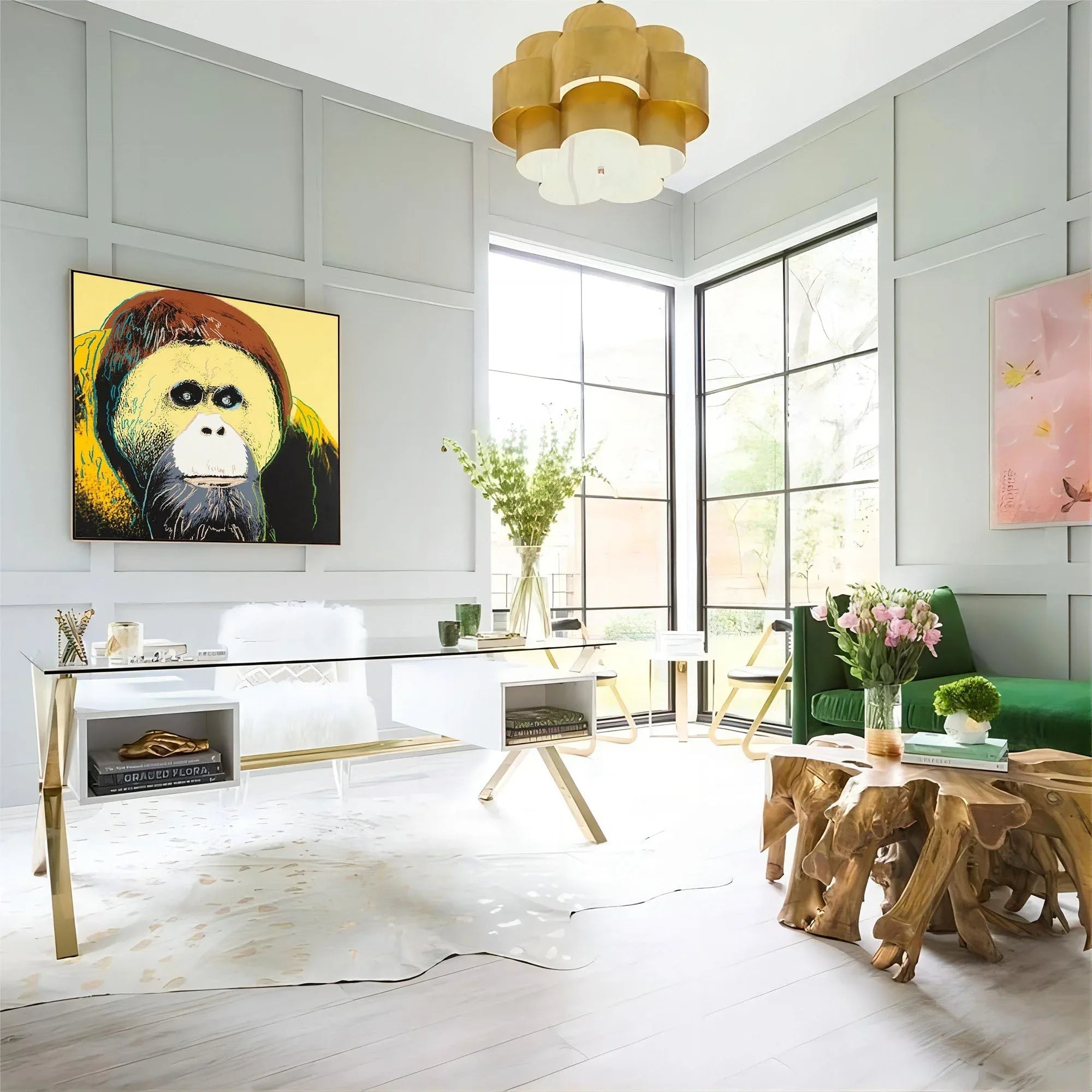 Expressive Orangutan-Pop Chimpanzee Abstract Wall Art