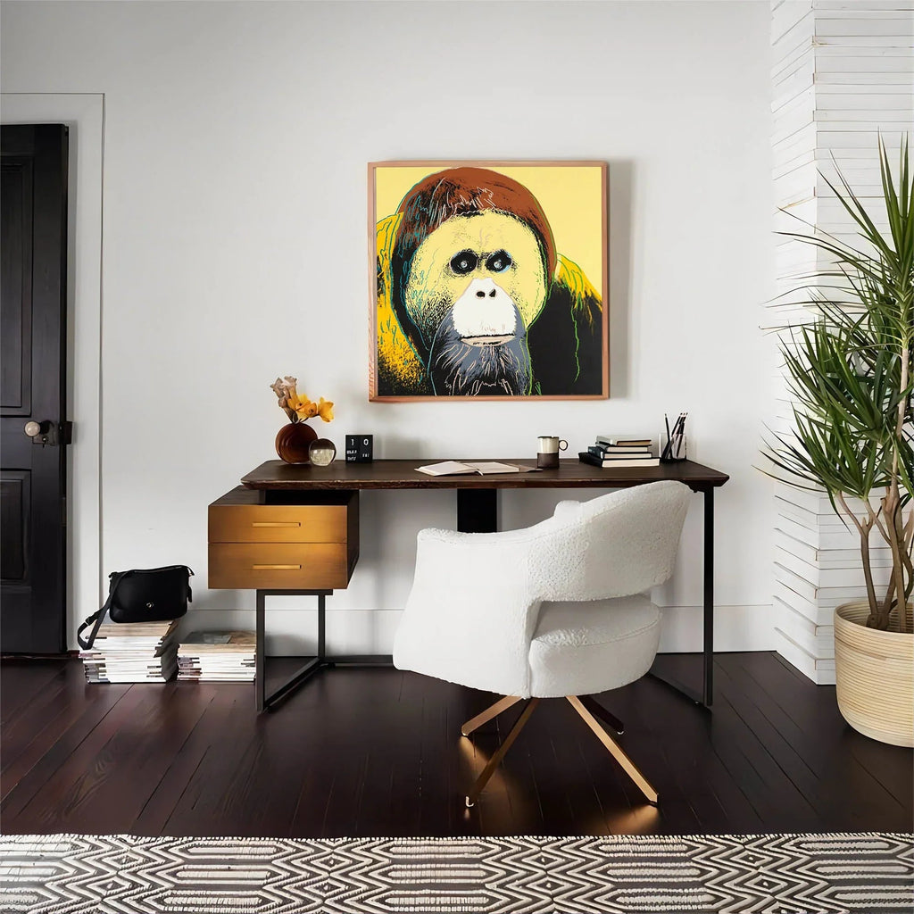 Expressive Orangutan-Pop Chimpanzee Abstract Wall Art