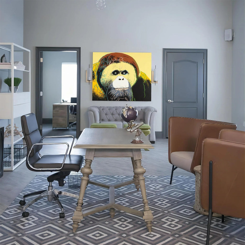 Expressive Orangutan-Pop Chimpanzee Abstract Wall Art