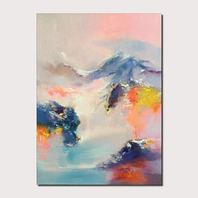 Abstract Mountain Dream-Hand-Painted Abstract Landscape Dream-Like Oil Painting Wall Art