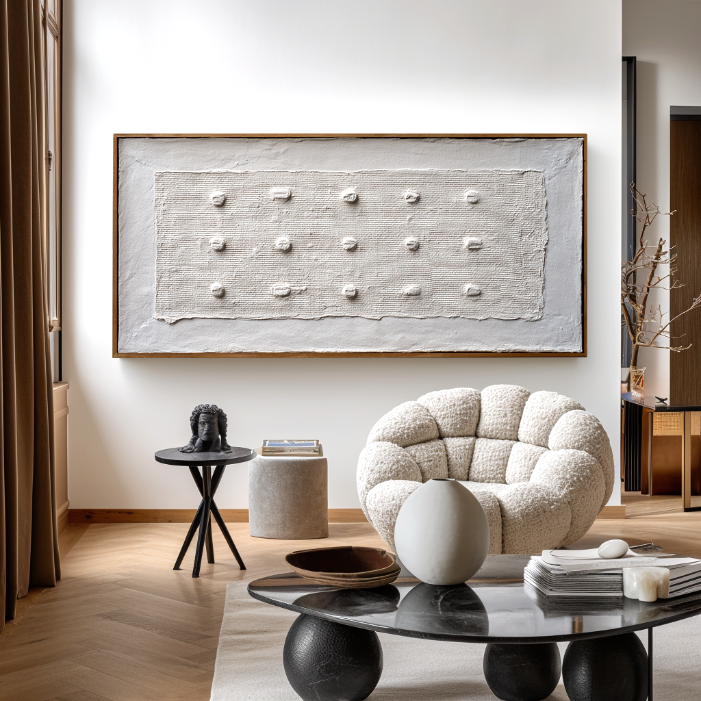 Quiet Measure Textured Abstract Canvas Wall Art#AB14260
