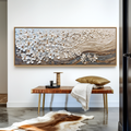 Petals in Motion Textured Floral Abstract Canvas Wall Art#AB14263