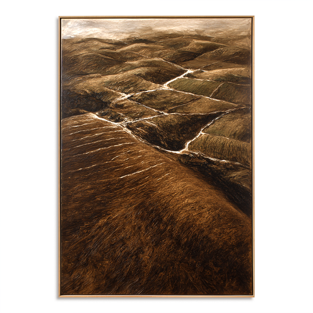 Contours of the Earth - Textured Abstract Landscape Canvas Wall Art#AB14270