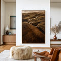Contours of the Earth - Textured Abstract Landscape Canvas Wall Art#AB14270