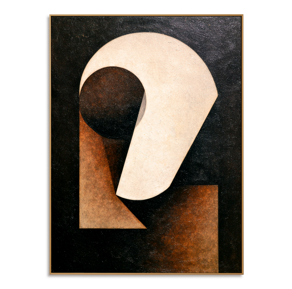 Silent Axis - Minimalist Abstract Geometric Canvas Wall Art#AB14271