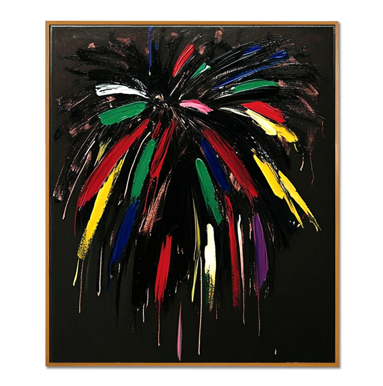 Midnight Bloom - Expressive Abstract Canvas Wall Art#AB14272