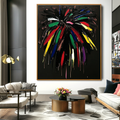 Midnight Bloom - Expressive Abstract Canvas Wall Art#AB14272