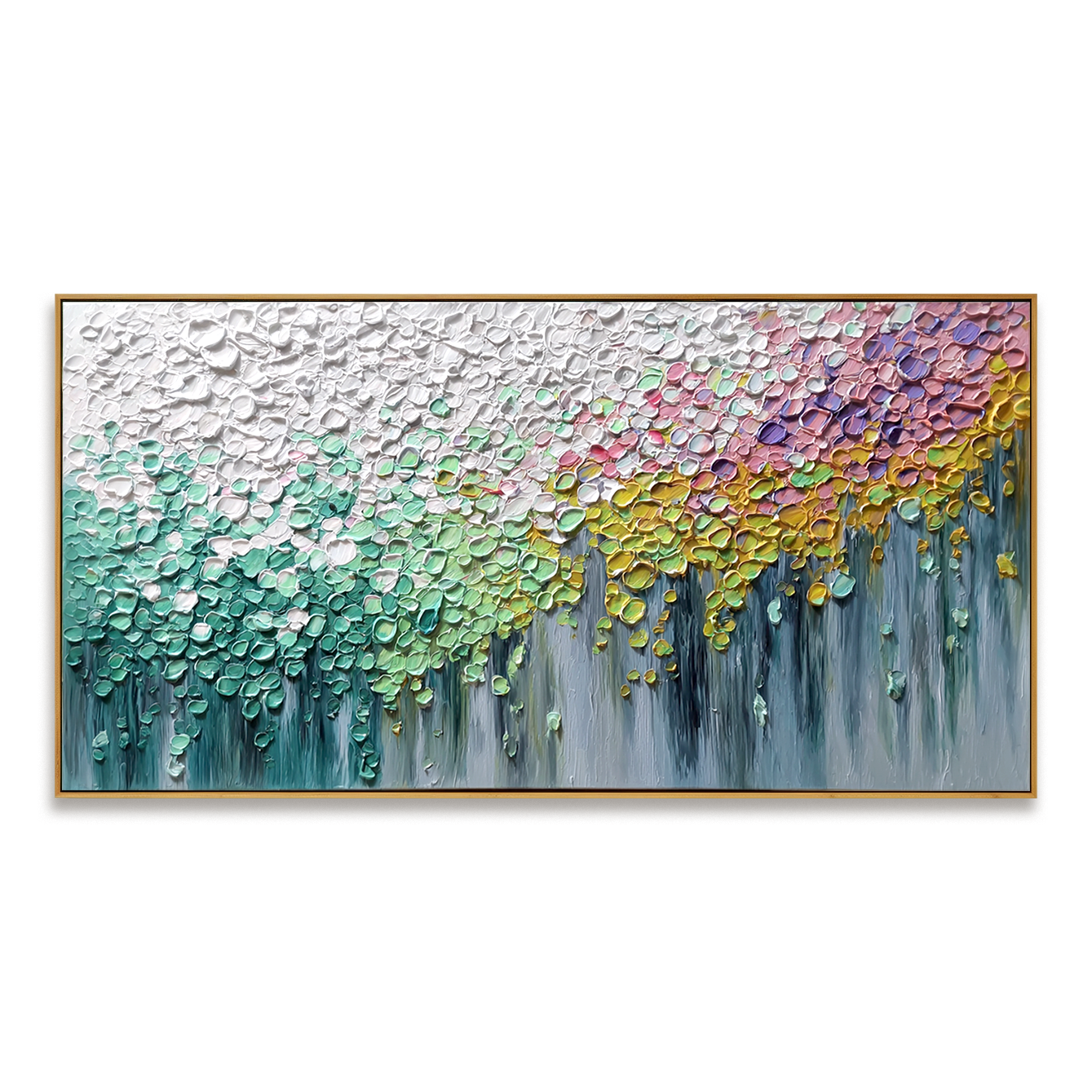 Soft Drift of Petals - Textured Abstract Floral Canvas Wall Art#AB14275
