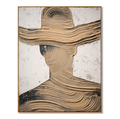 Silent Presence - Abstract Textured Figure Canvas Wall Art#AB14279