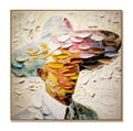 Fragments of Thought – Hand-Painted Textured Figurative Wall Art#AB14177