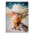 Drifting Figure - Abstract Textured Figure Canvas Wall Art#AB14281