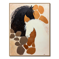 Shared Silence - Abstract Textured Horse Canvas Wall Art#AB14283