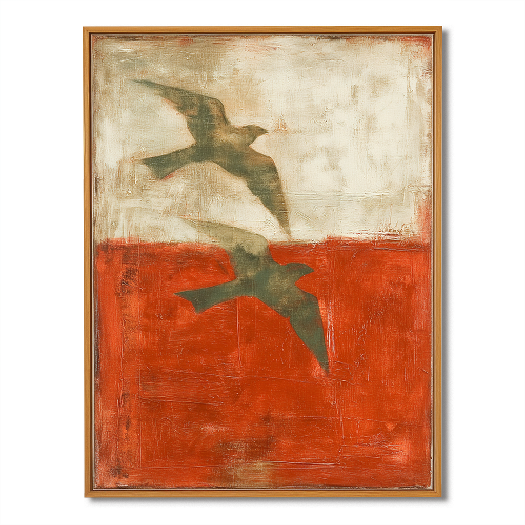 Above the Quiet Line - Abstract Bird Canvas Wall Art#AB14284