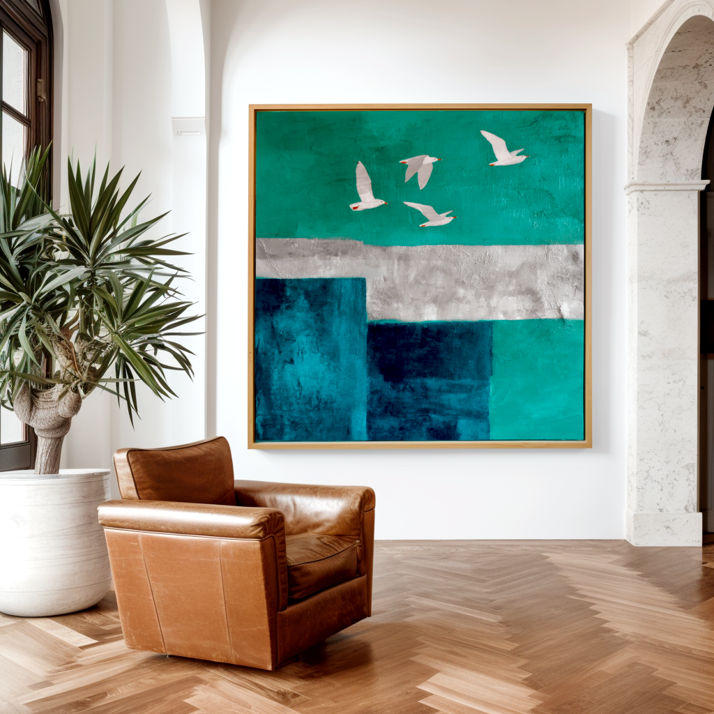 Across the Quiet Field – Hand-Painted Abstract Oil Painting#AB14196