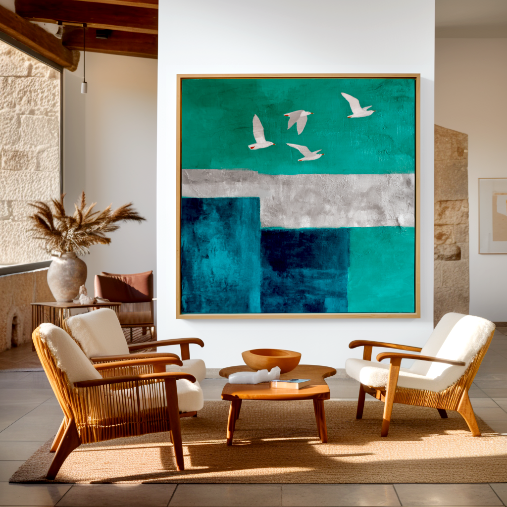 Across the Quiet Field – Hand-Painted Abstract Oil Painting#AB14196