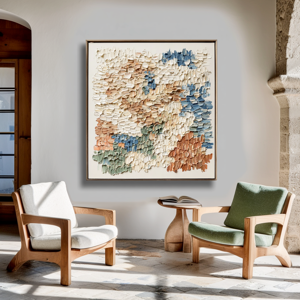 Layered Order – Hand-Painted Textured Abstract Oil Painting#AB14205