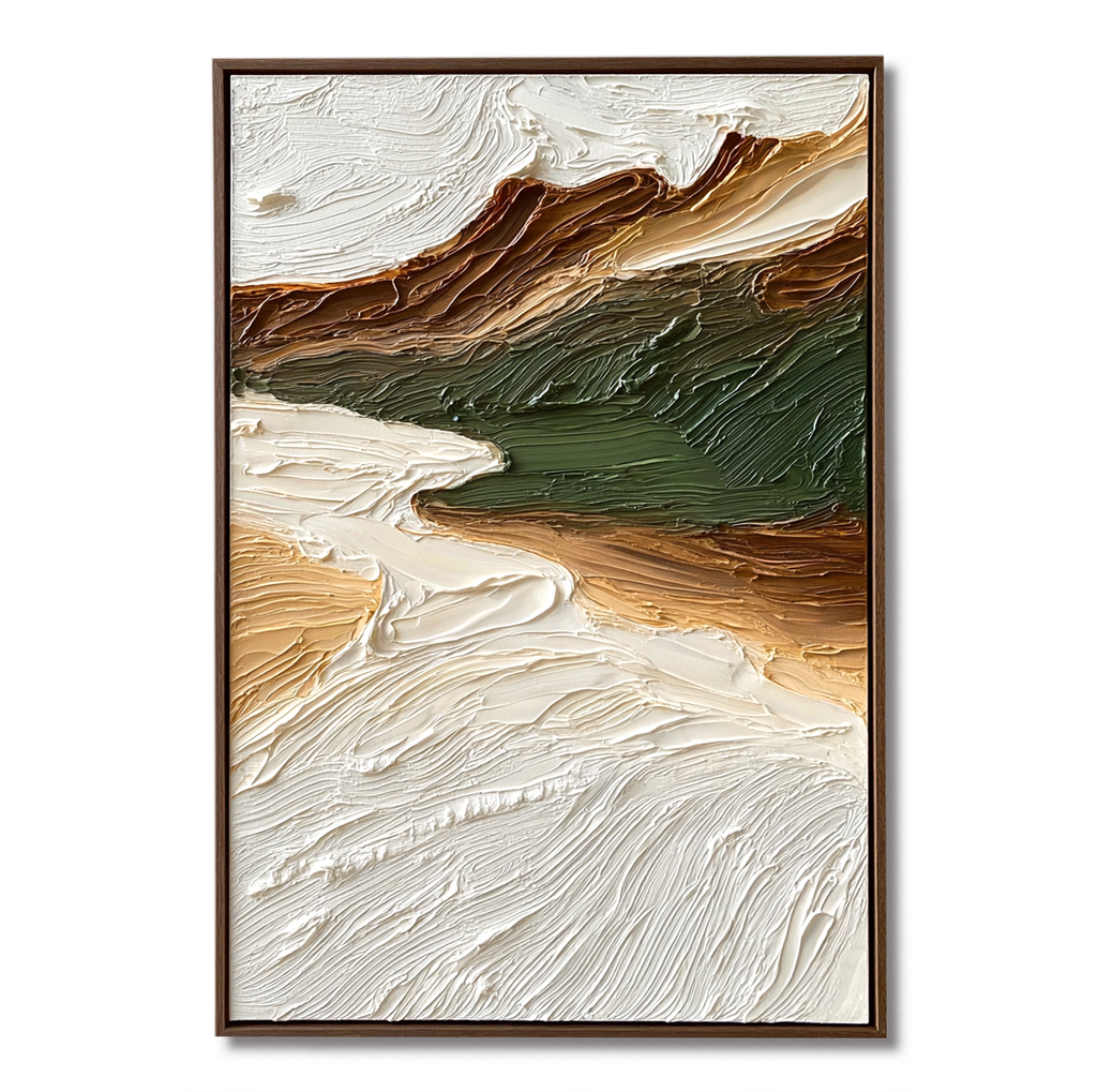 Quiet Valley - Minimalist Textured Abstract Landscape Canvas#AB14285