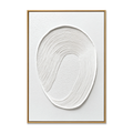 Inner Loop - Minimalist White Textured Abstract Canvas#AB14287