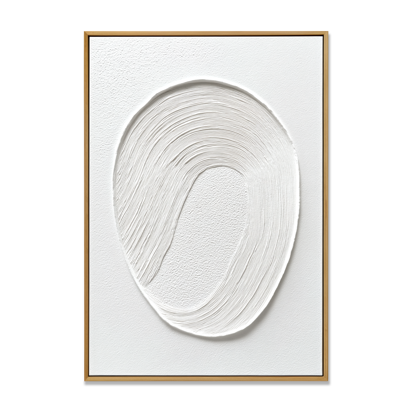 Inner Loop - Minimalist White Textured Abstract Canvas#AB14287