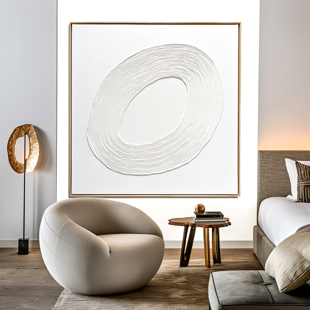 Silent Loop – Hand-Painted Minimal Textured Abstract Wall Art#AB14188
