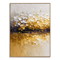 Golden Horizon - Hand-Drawn Vertical 3D Thick-Painted Abstract Wall Art#AB14290