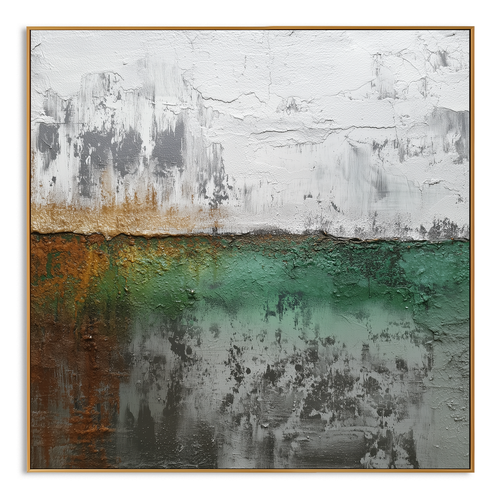 Eroded Horizon – Hand-Painted Textured Abstract Landscape Wall Art#AB14183