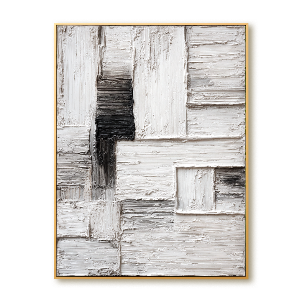 Silent Partition - Minimal Textured Abstract Canvas#AB14294