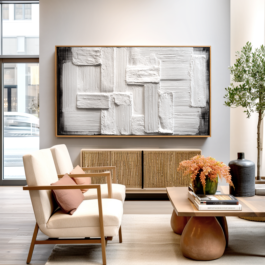 Silent Grid - Modern minimalist abstract texture canvas#AB14296
