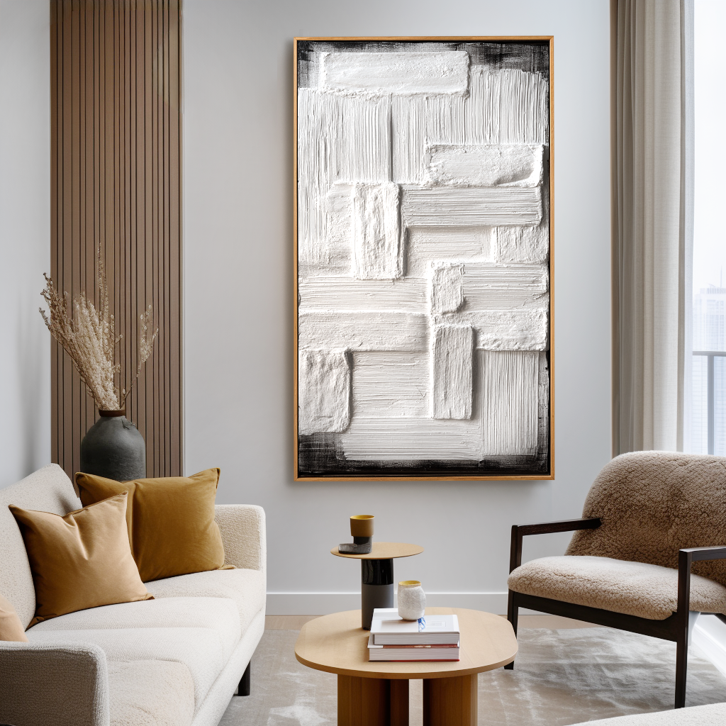 Silent Grid - Modern minimalist abstract texture canvas#AB14296