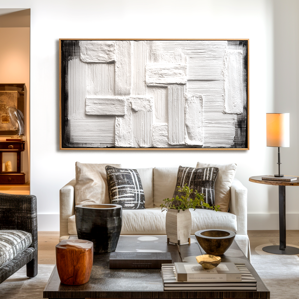 Silent Grid - Modern minimalist abstract texture canvas#AB14296