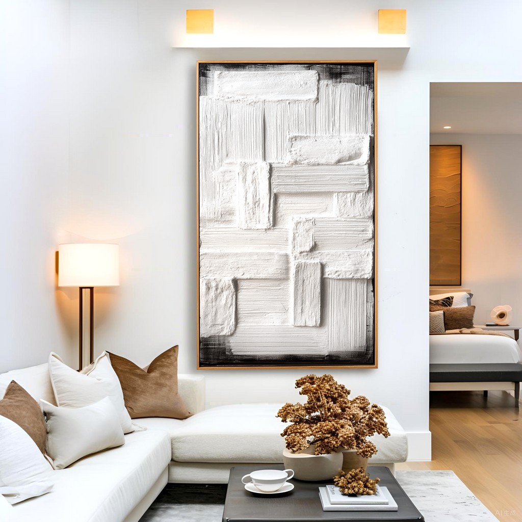 Silent Grid - Modern minimalist abstract texture canvas#AB14296
