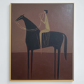 Silent Balance – Minimalist Figurative Horse Oil Painting#AB14331