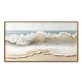 Silent Break – Textured Coastal Wave Painting#AB14299