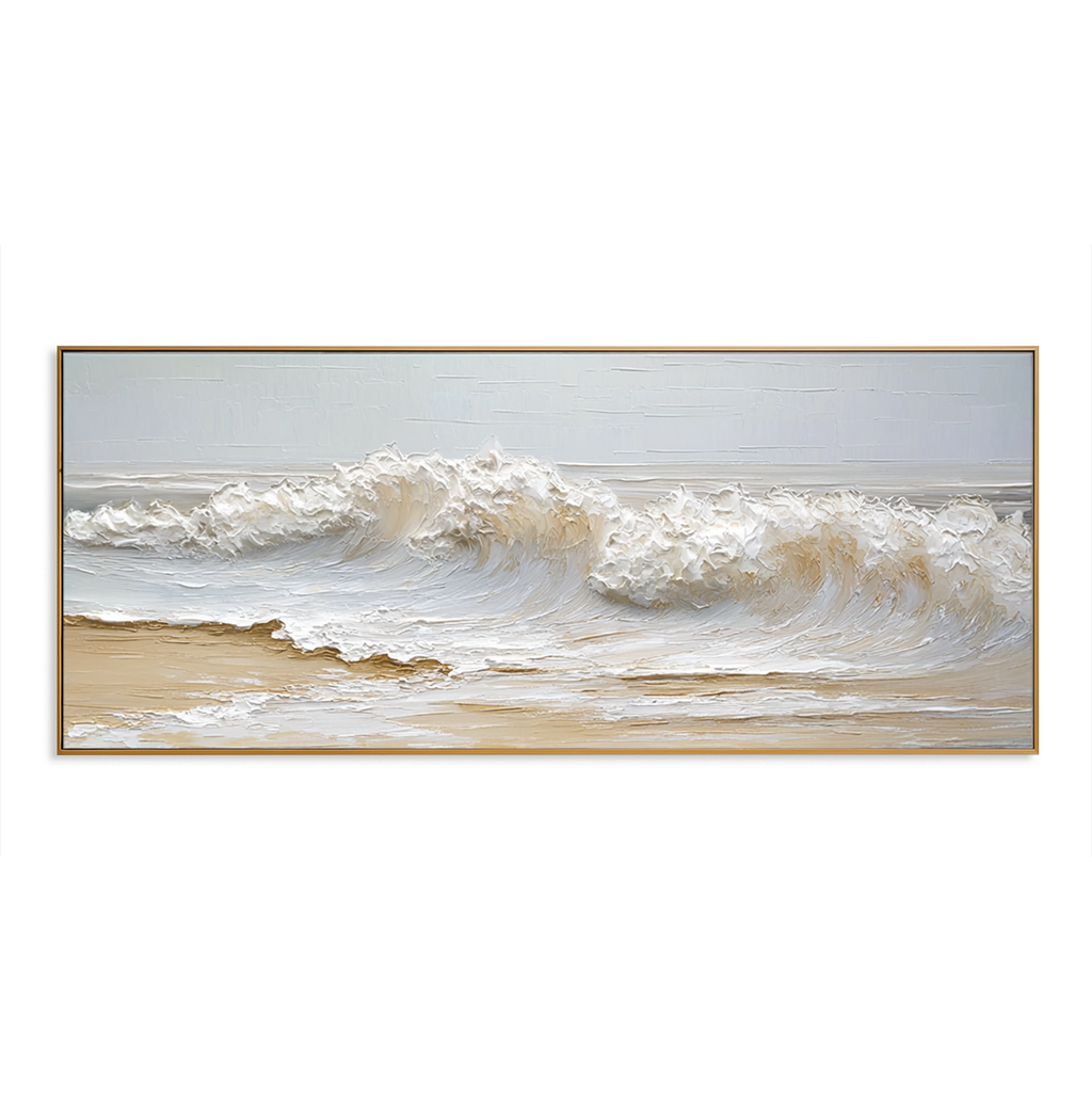 Silent Tide – Large Textured Wave Painting#AB14303