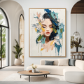 Harmony of Silence – Textured Abstract Portrait Oil Painting#AB14323