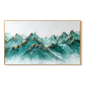 Celestial Peaks – Panoramic Textured Mountain Oil Painting#AB14312