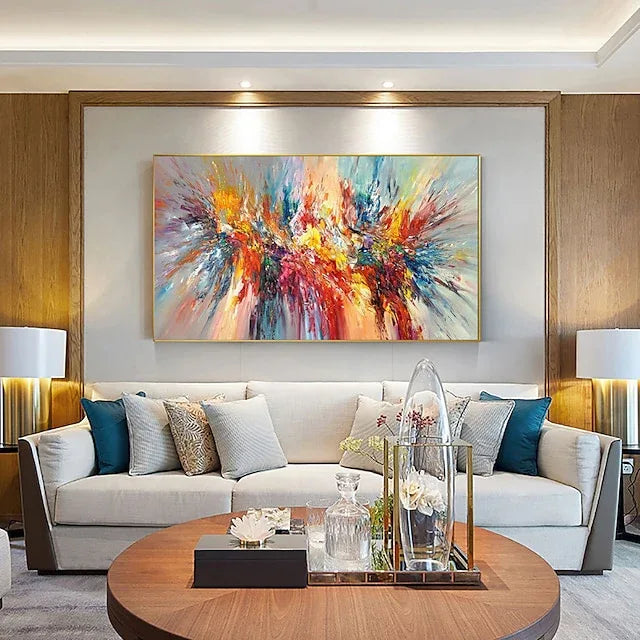 Explosive Color Burst-Abstract Color Energy Hand-Painted Texture Wall Art